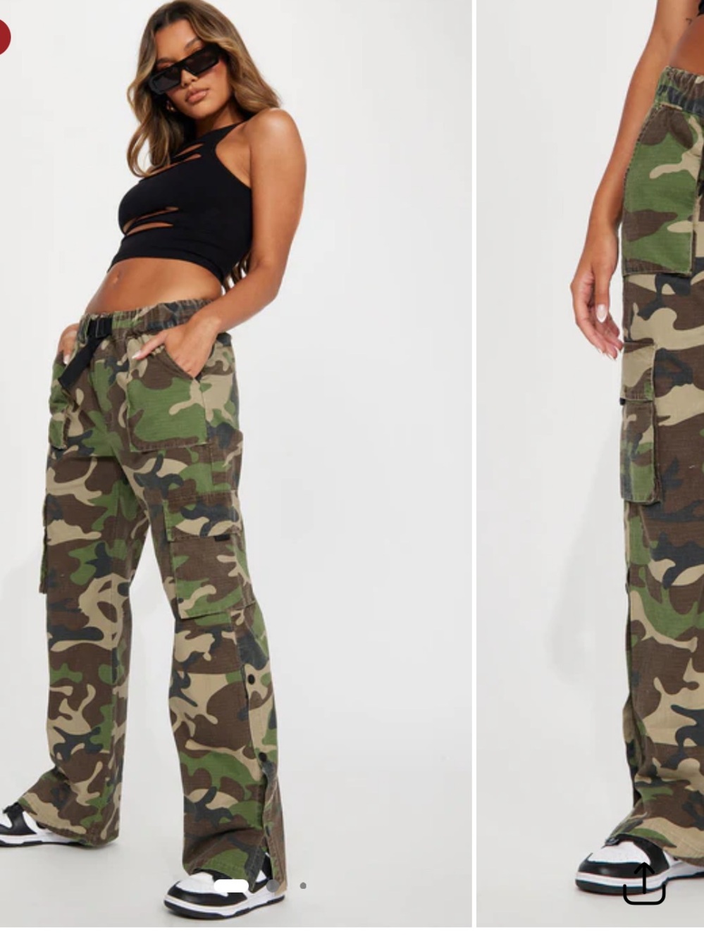 Fashion Nova Olive Combo Camo Cargo Pants